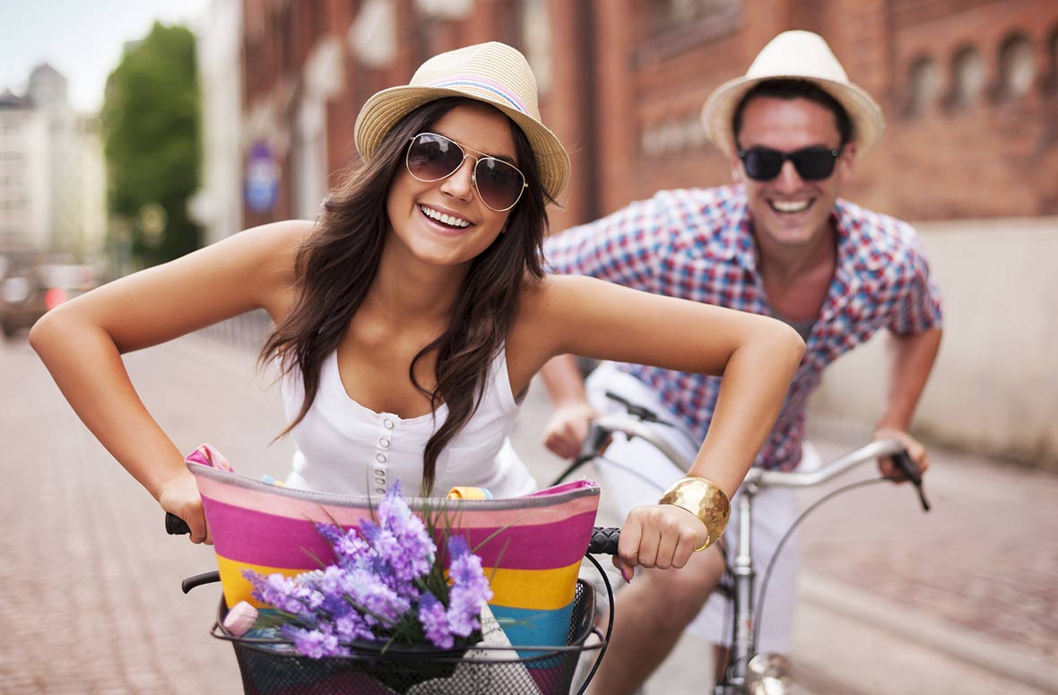 Couple Riding Bikes